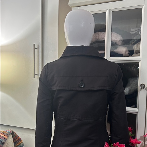 SOIA & KYOP Black Double-Breasted Pea Coat with Large Buttons - Picture 8 of 15